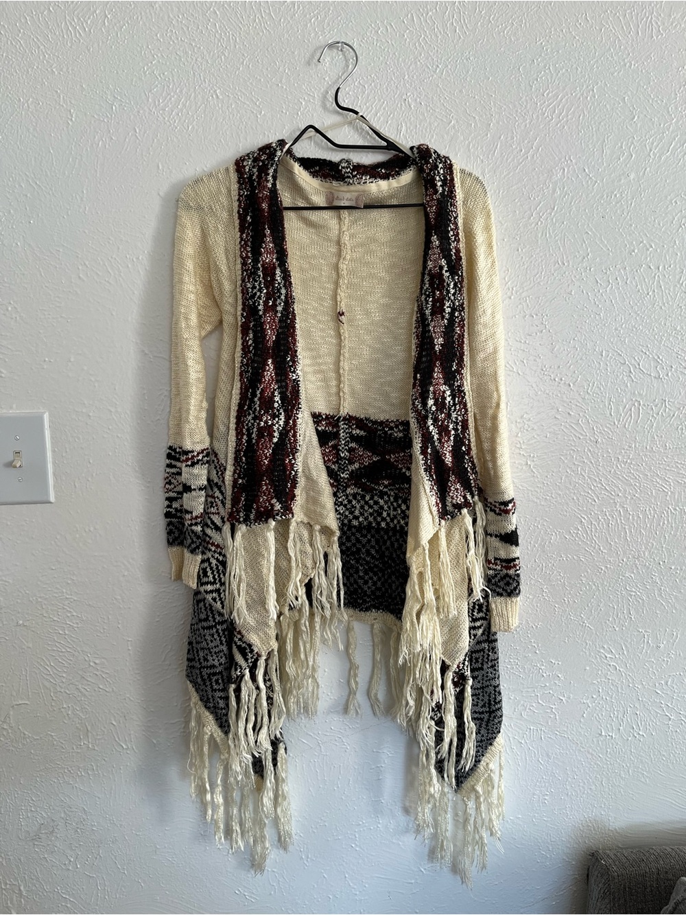 Altar’d State Women’s Fringe Open Front Sweater Cardigan